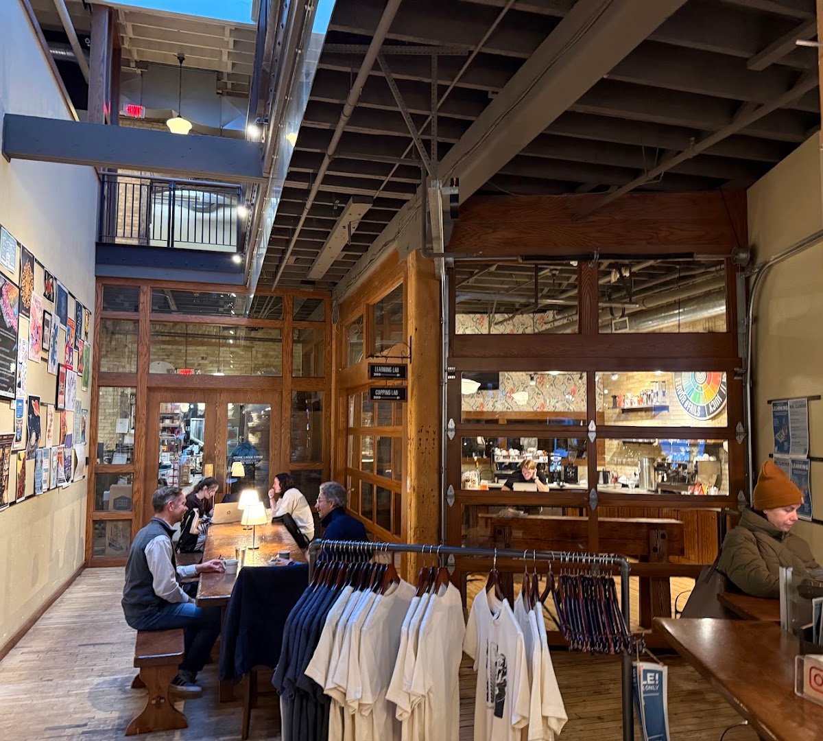 Interior of Stone Creek Coffee - Factory Café, specialty coffee shop in Milwaukee