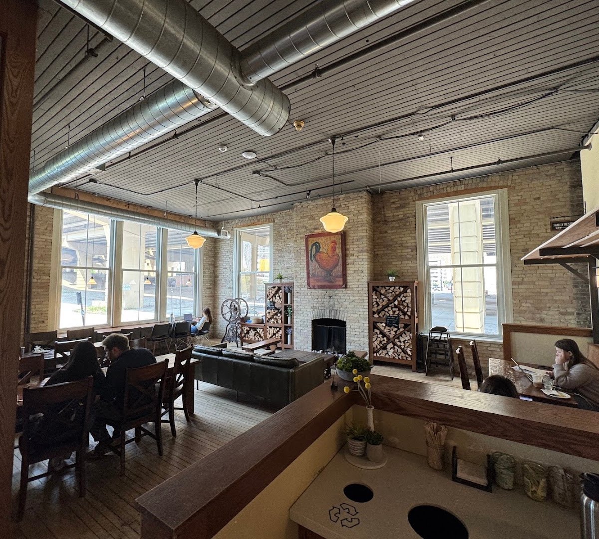 Interior of Stone Creek Coffee - Factory Café, specialty coffee shop in Milwaukee