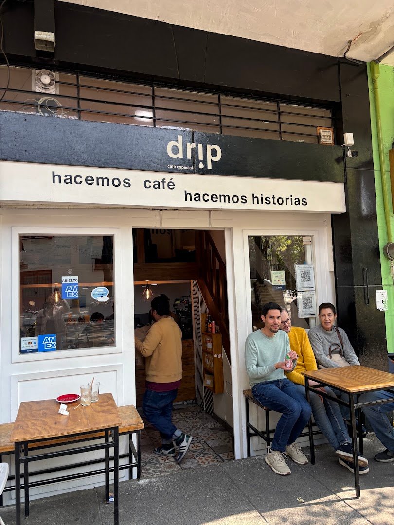Storefront of Drip Specialty Coffee, specialty coffee shop in Mexico City