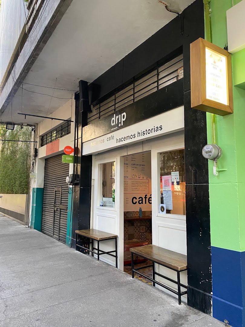 Storefront of Drip Specialty Coffee, specialty coffee shop in Mexico City