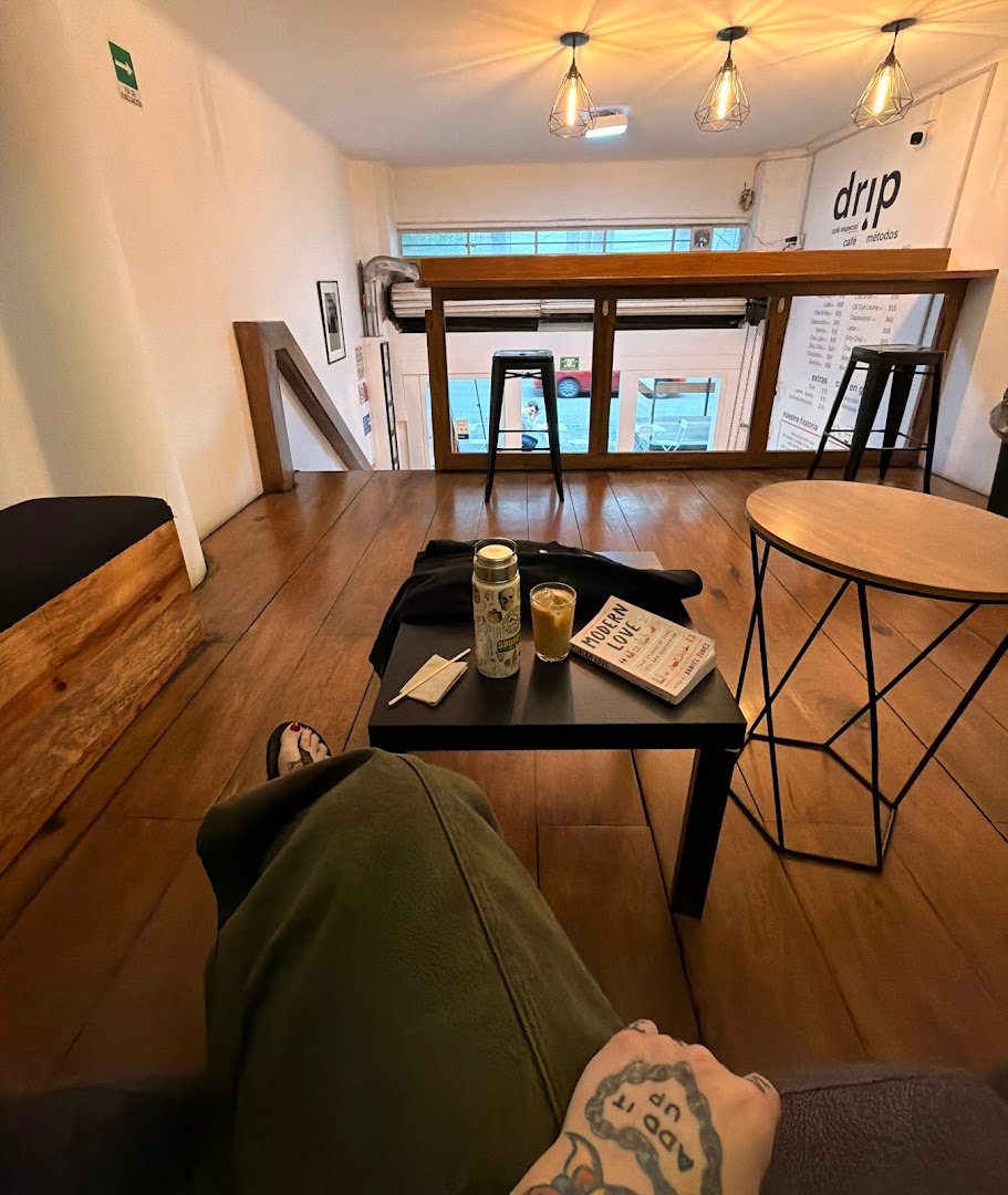 Interior of Drip Specialty Coffee, specialty coffee shop in Mexico City