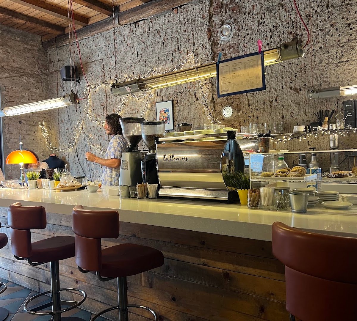 Interior of Pržionica, specialty coffee shop in Belgrade
