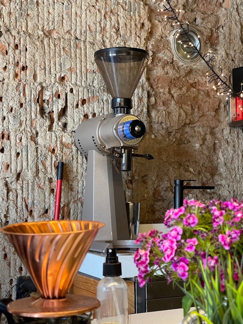Interior of Pržionica, specialty coffee shop in Belgrade