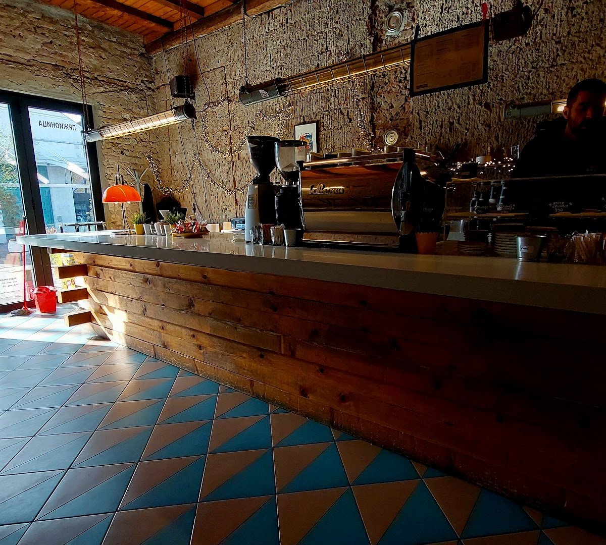 Interior of Pržionica, specialty coffee shop in Belgrade