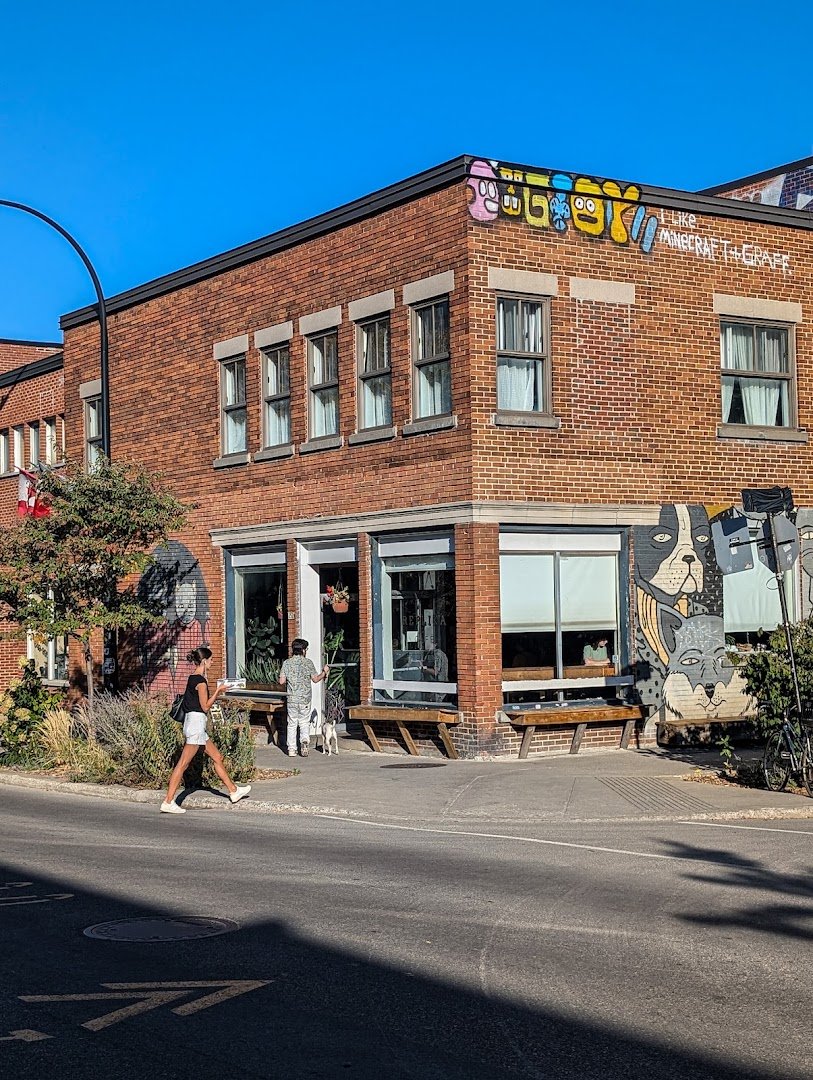 Storefront of Café Replika, specialty coffee shop in Montreal