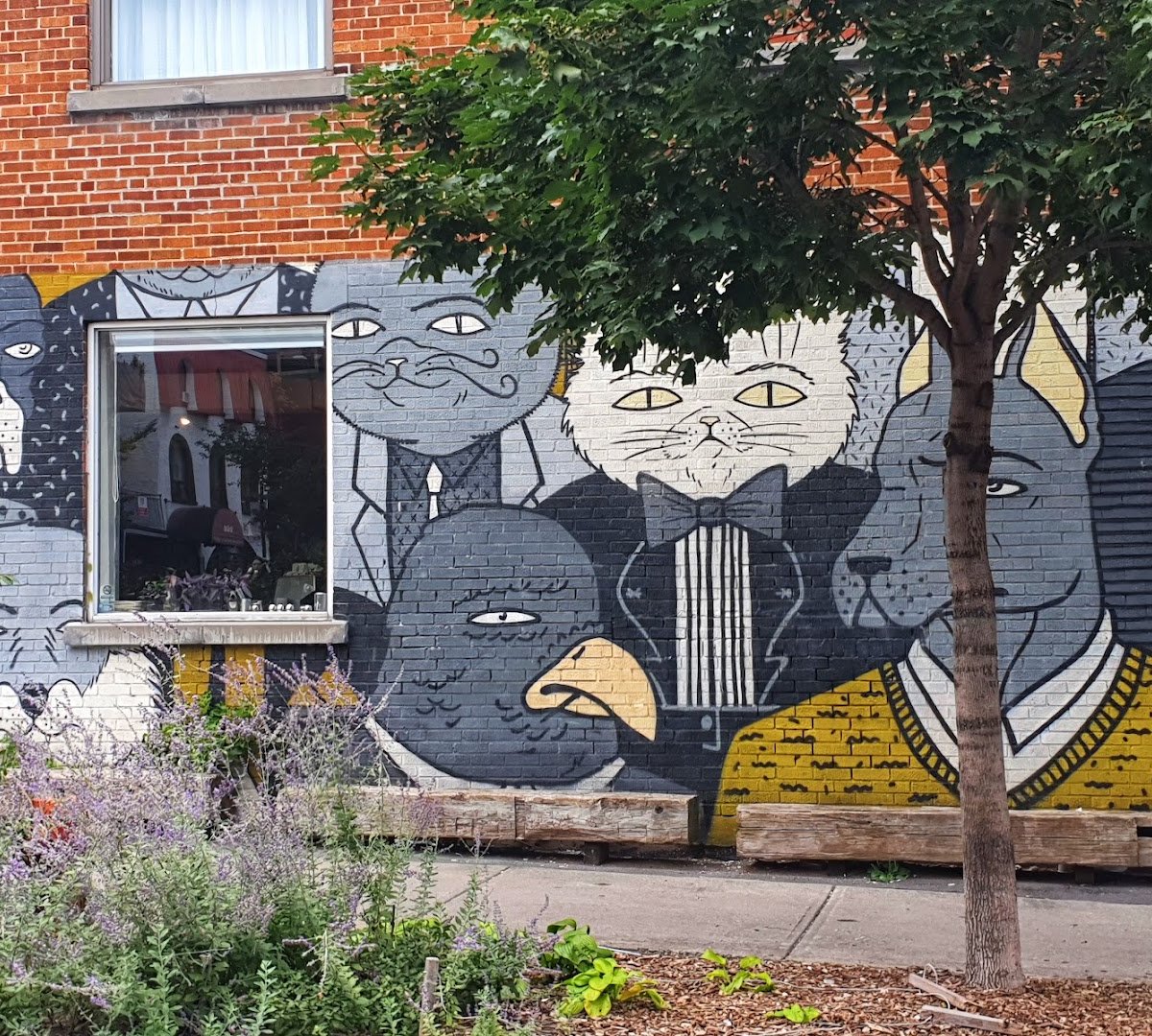 Storefront of Café Replika, specialty coffee shop in Montreal