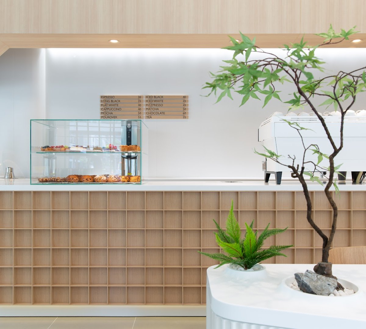 Interior of noc, specialty coffee shop in Hong Kong