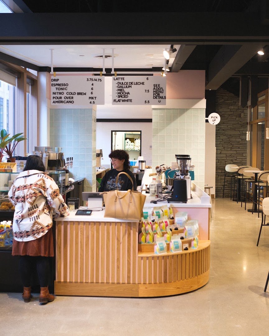 Interior of SK Coffee: Downtown Minneapolis, specialty coffee shop in Minneapolis