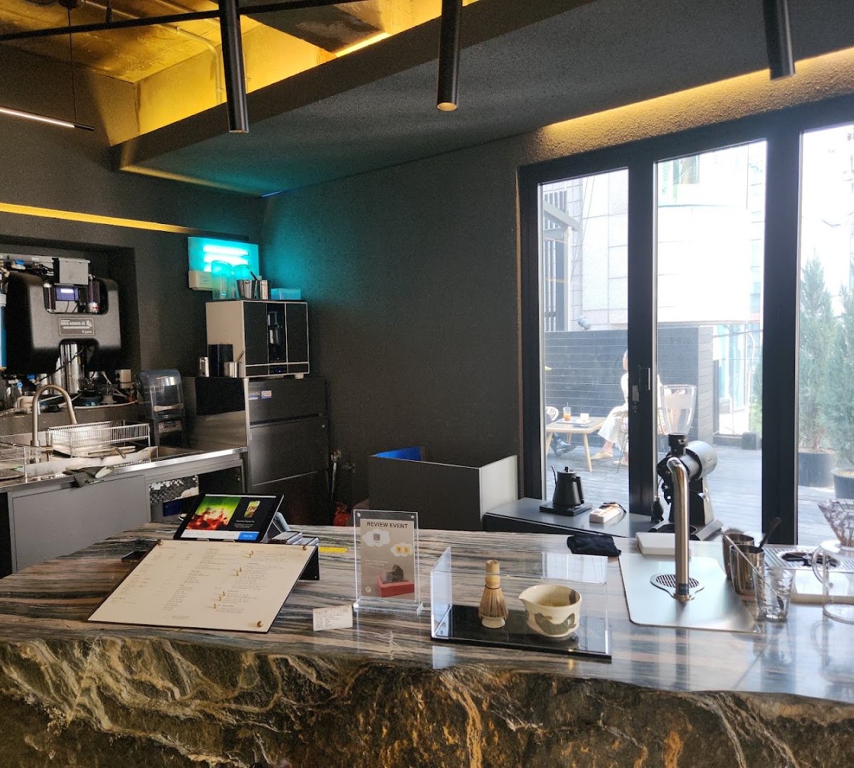 Interior of Coffee Fiel, specialty coffee shop in Seoul