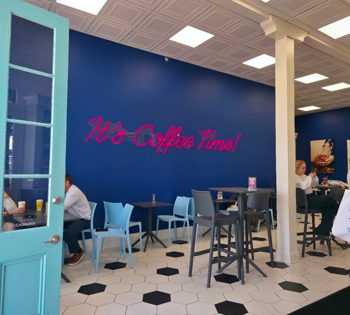 Interior of French Truck Coffee, specialty coffee shop in New Orleans