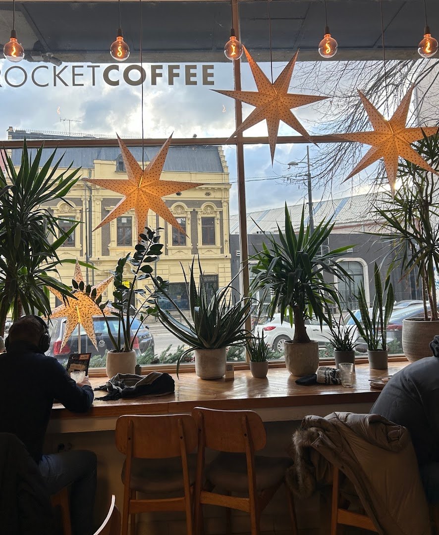 Interior of Rocket Coffee, specialty coffee shop in Belgrade
