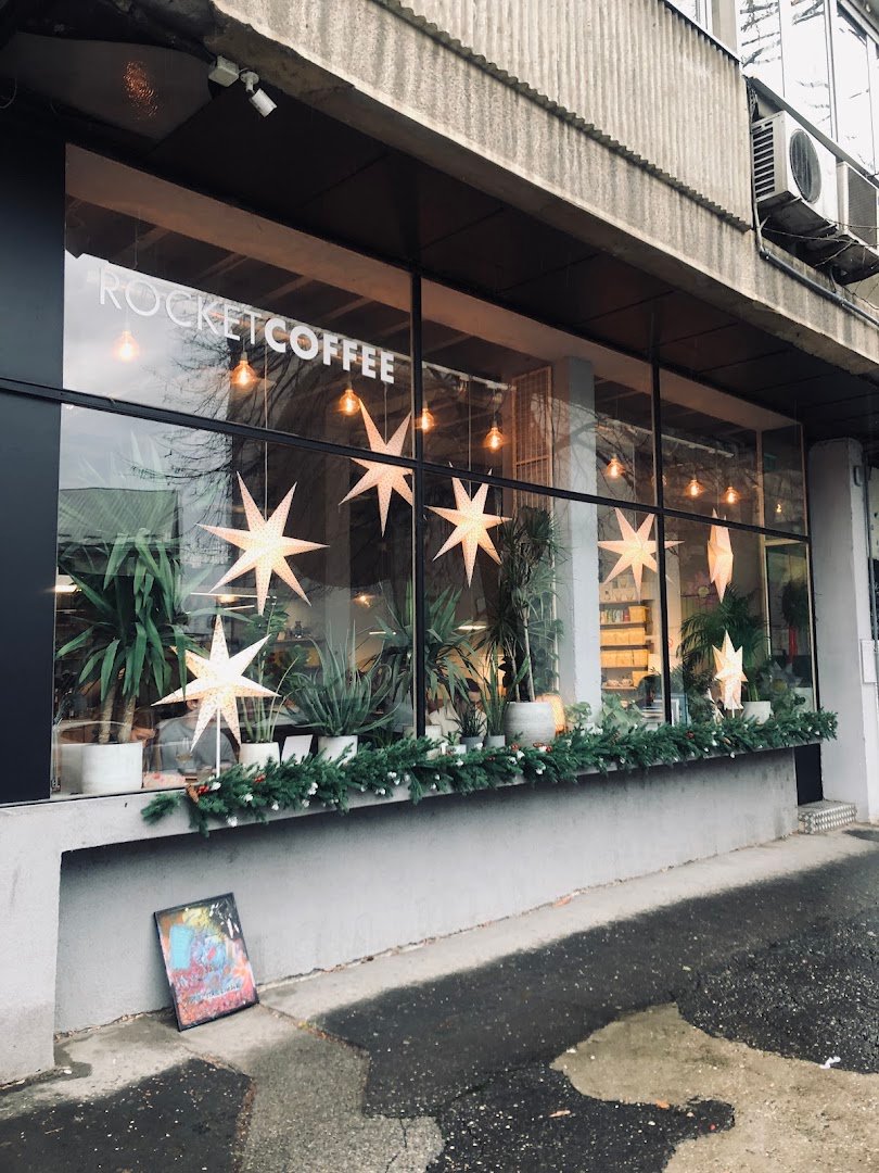 Storefront of Rocket Coffee, specialty coffee shop in Belgrade