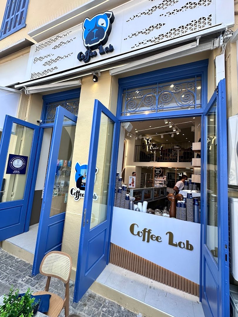 Storefront of Coffee Lab Thissio, specialty coffee shop in Athens