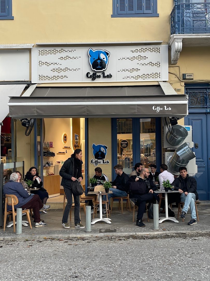 Storefront of Coffee Lab Thissio, specialty coffee shop in Athens