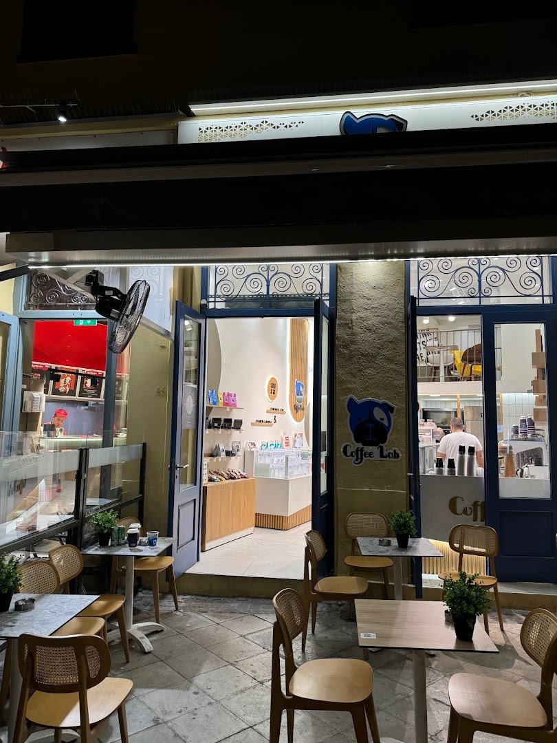 Storefront of Coffee Lab Thissio, specialty coffee shop in Athens