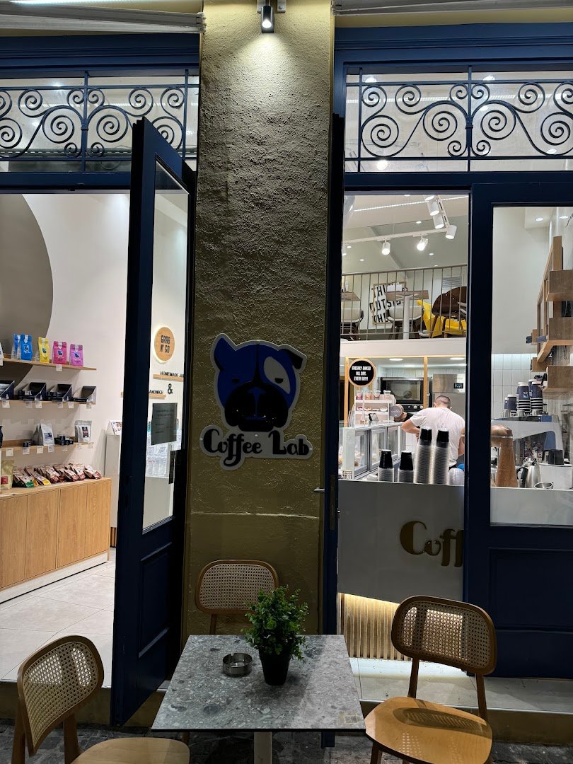Storefront of Coffee Lab Thissio, specialty coffee shop in Athens