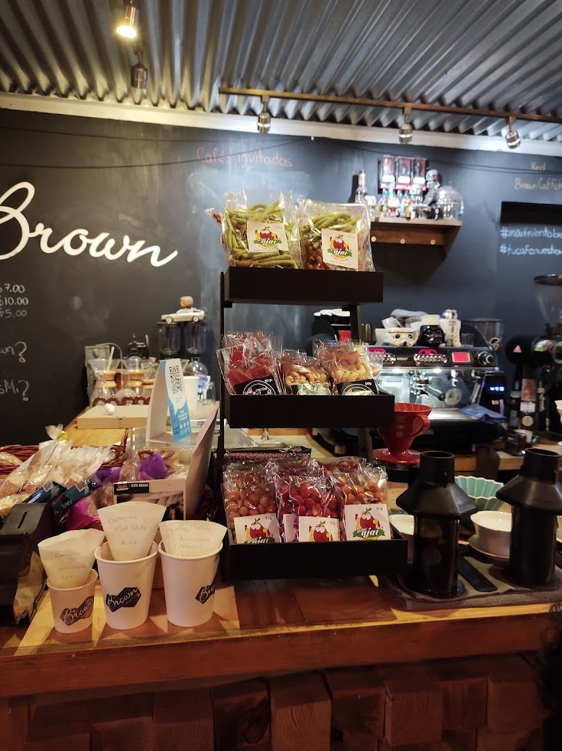 Interior of Brown Caffeine Lab, specialty coffee shop in Mexico City