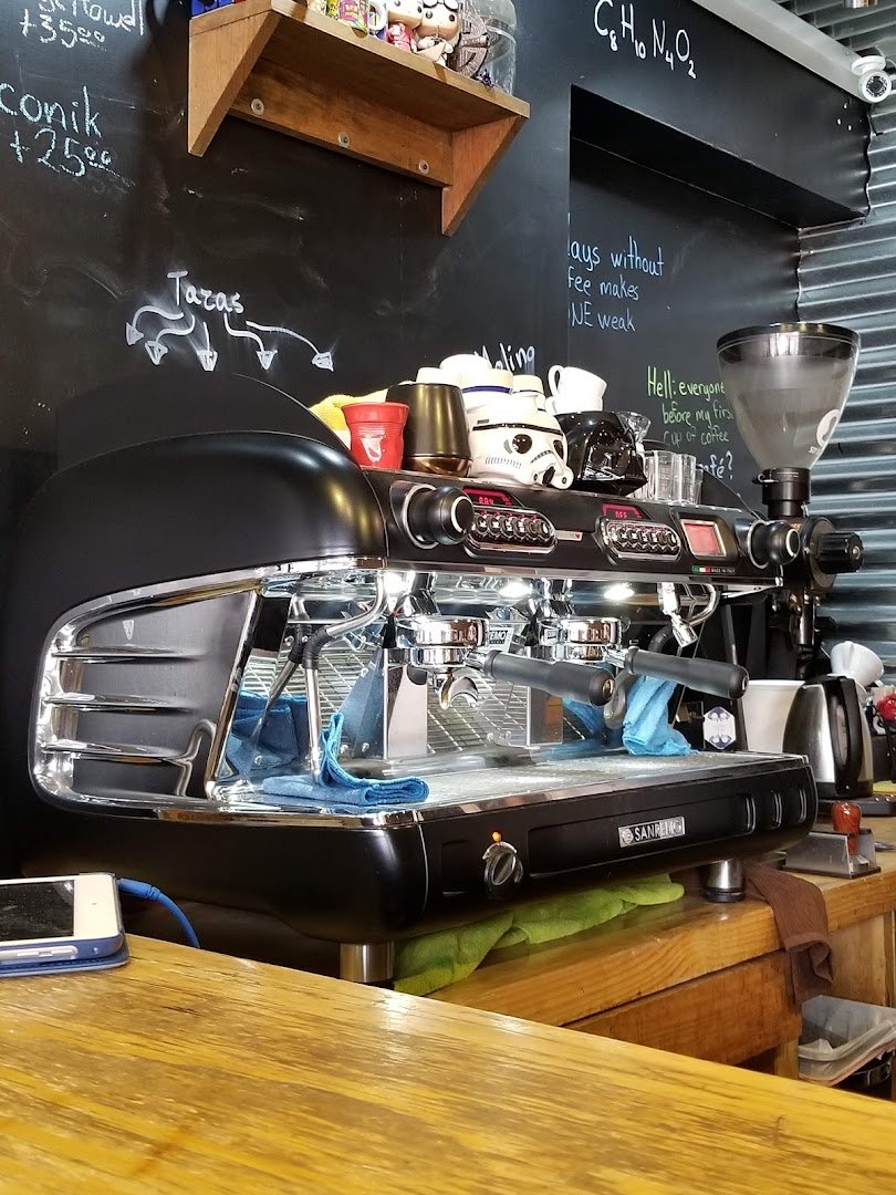 Interior of Brown Caffeine Lab, specialty coffee shop in Mexico City