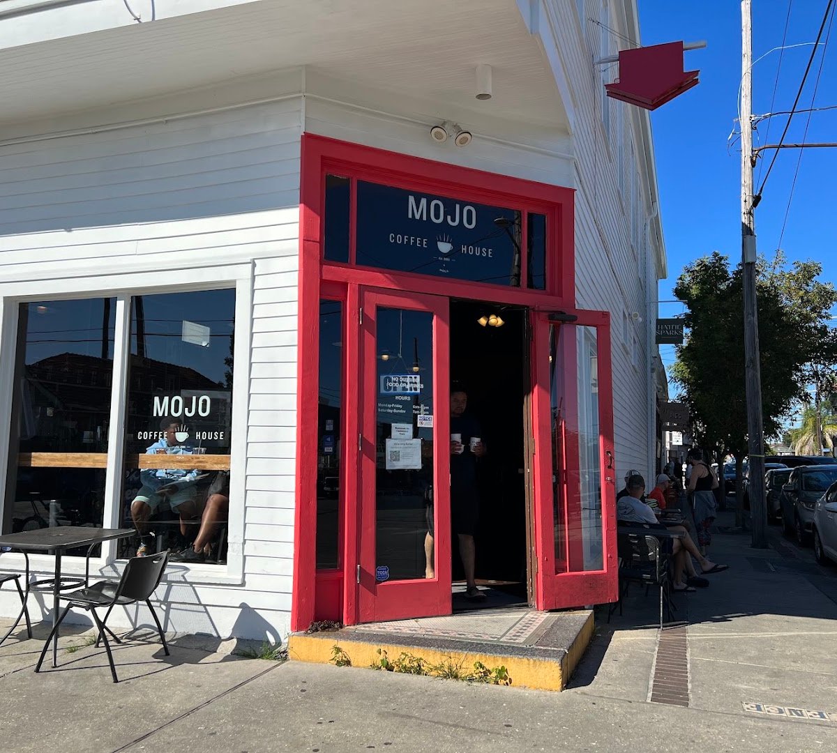 Storefront of Mojo Coffee House, specialty coffee shop in New Orleans