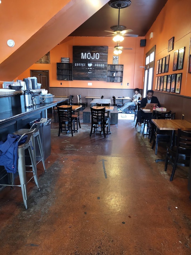 Interior of Mojo Coffee House, specialty coffee shop in New Orleans
