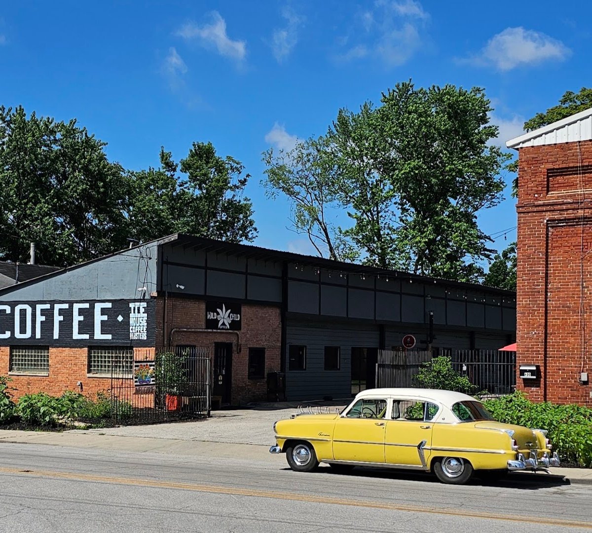 Storefront of Wild Child Coffee Co, specialty coffee shop in Indianapolis