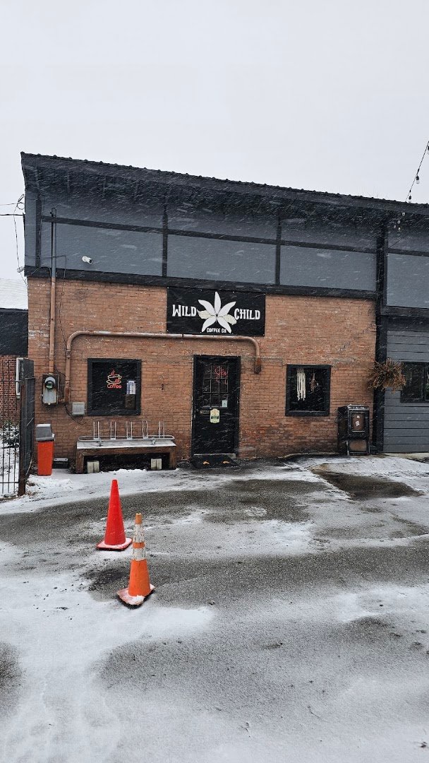 Storefront of Wild Child Coffee Co, specialty coffee shop in Indianapolis