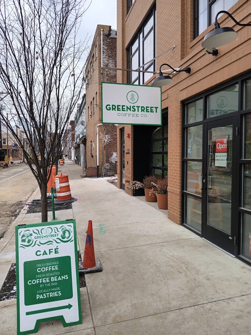 Storefront of Greenstreet Coffee Company, specialty coffee shop in Philadelphia