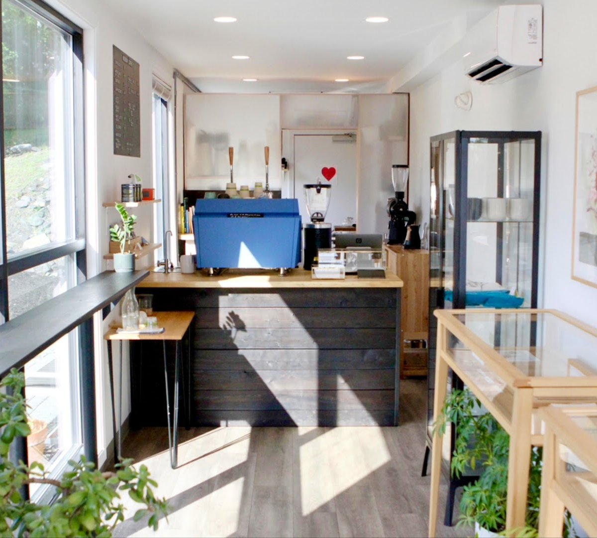 Interior of Moonday Coffee, specialty coffee shop in Portland