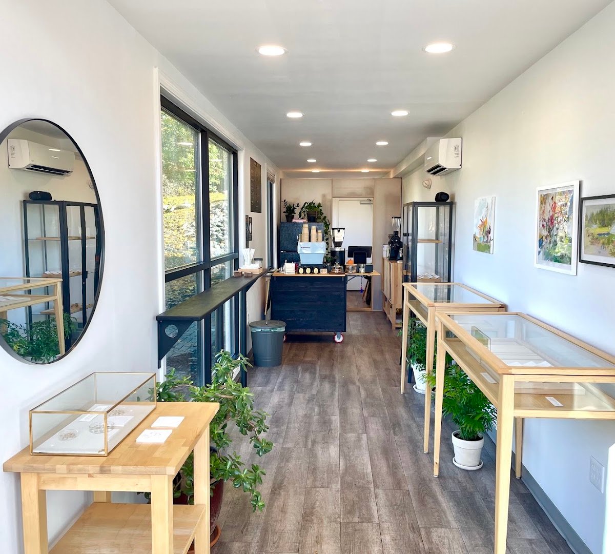 Interior of Moonday Coffee, specialty coffee shop in Portland