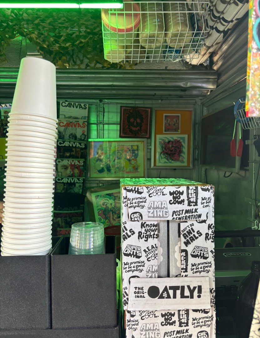 Interior of Extra Extra, specialty coffee shop in Mexico City