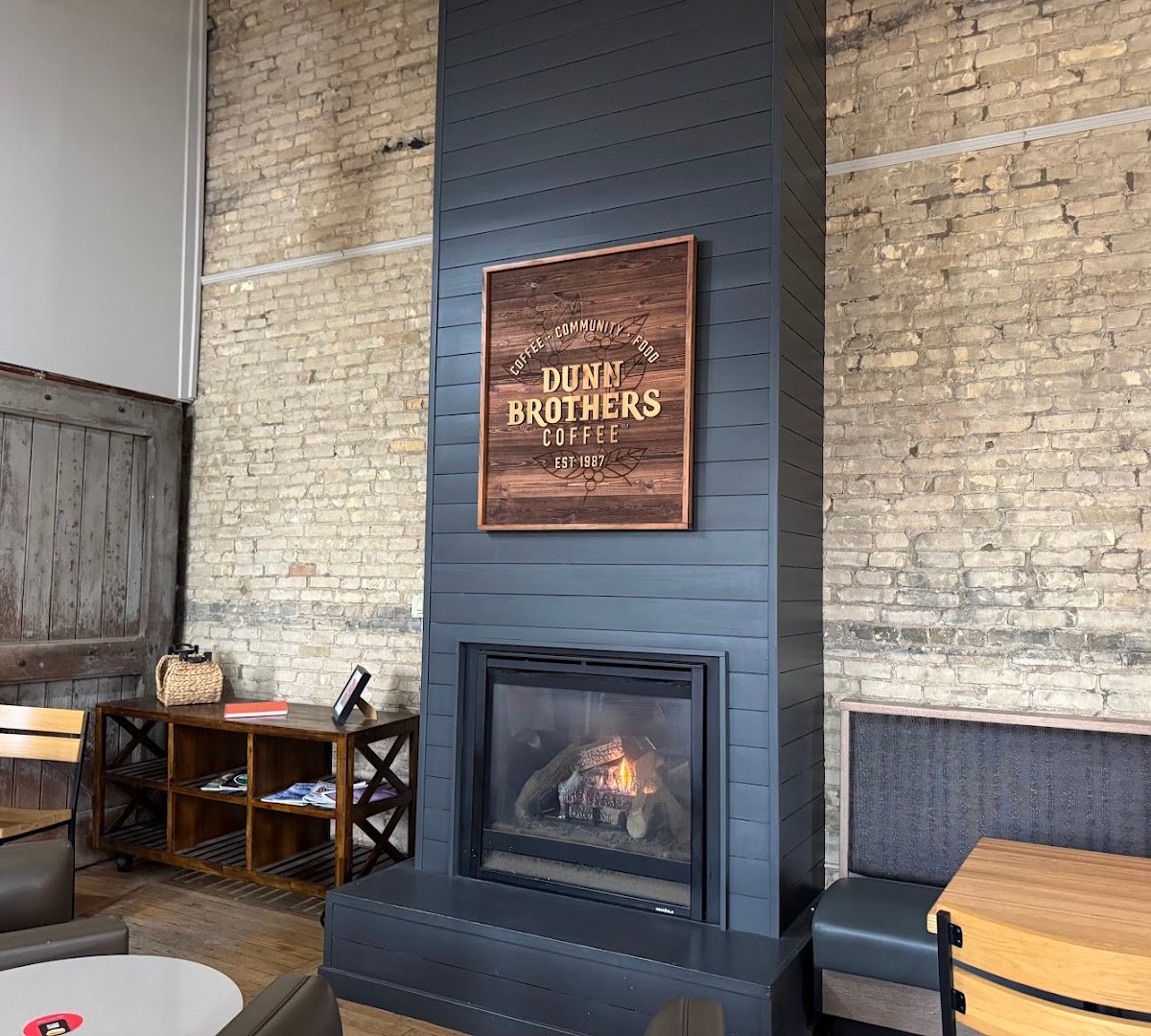 Interior of Dunn Brothers Coffee, specialty coffee shop in Minneapolis