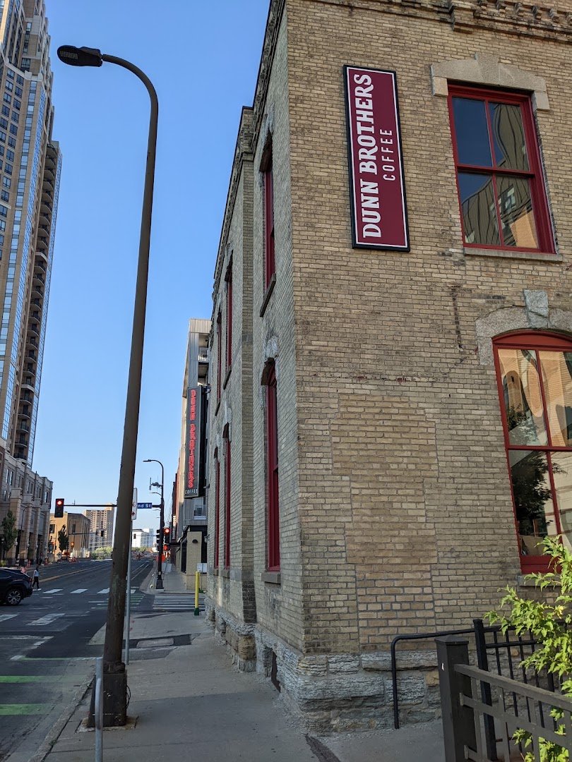Storefront of Dunn Brothers Coffee, specialty coffee shop in Minneapolis