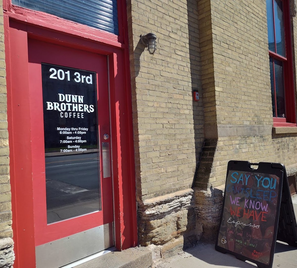 Storefront of Dunn Brothers Coffee, specialty coffee shop in Minneapolis