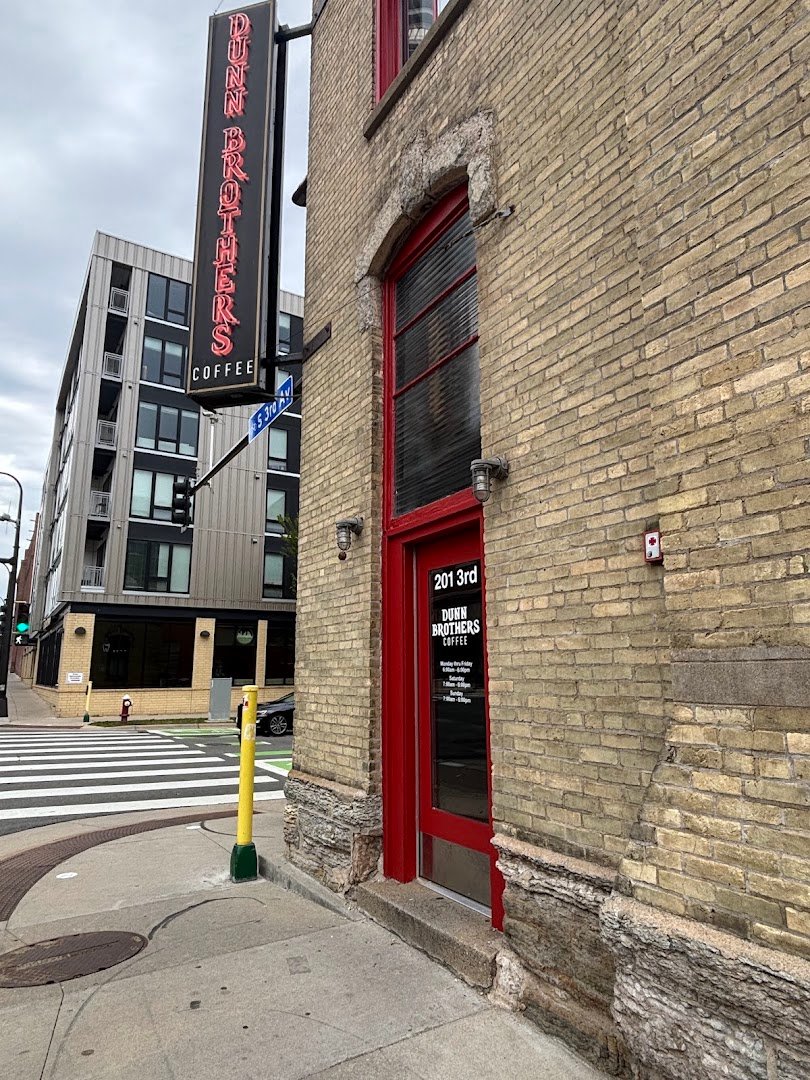 Storefront of Dunn Brothers Coffee, specialty coffee shop in Minneapolis