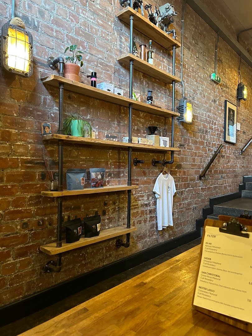 Interior of Cult Coffee Roasters, specialty coffee shop in Edinburgh