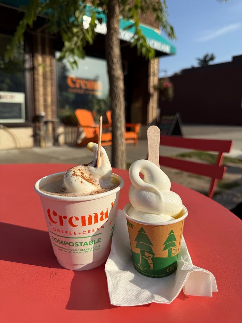Coffee at Crema Coffee + Cream, specialty coffee shop in Minneapolis