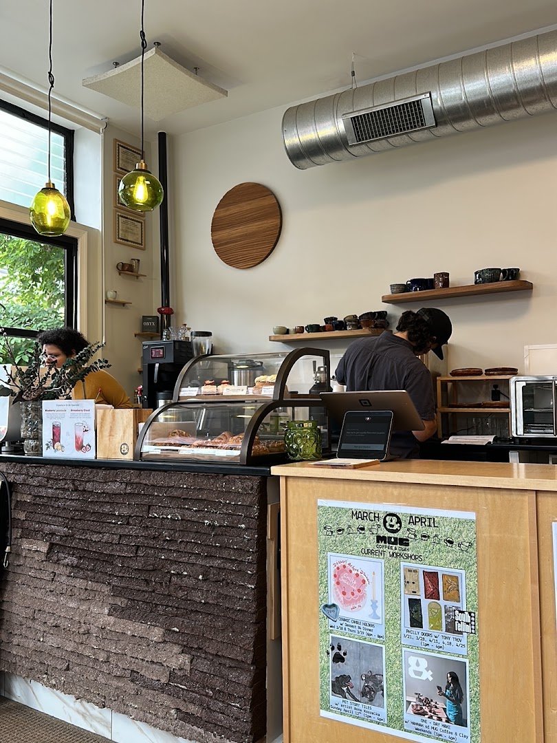 Interior of Mug Coffee & Clay, specialty coffee shop in Philadelphia