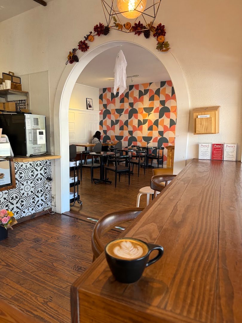 Interior of Poetic Republic Coffee Roasters, specialty coffee shop in San Antonio