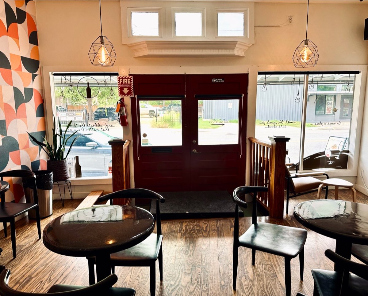 Interior of Poetic Republic Coffee Roasters, specialty coffee shop in San Antonio