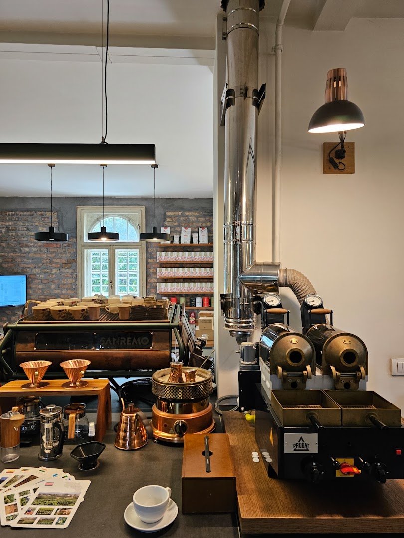 Interior of Gradska Pržionica, specialty coffee shop in Belgrade