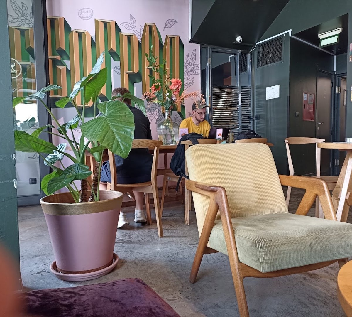 Interior of Kafeterija Čarli Čaplin, specialty coffee shop in Belgrade
