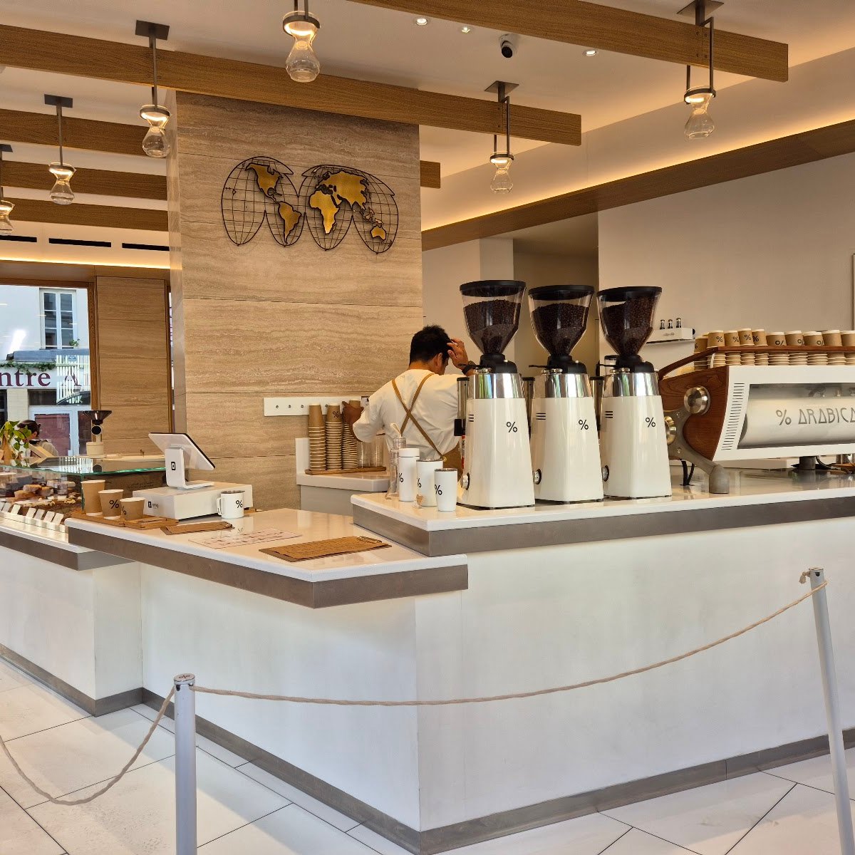 Interior of %ARABICA Paris Oberkampf, specialty coffee shop in Paris