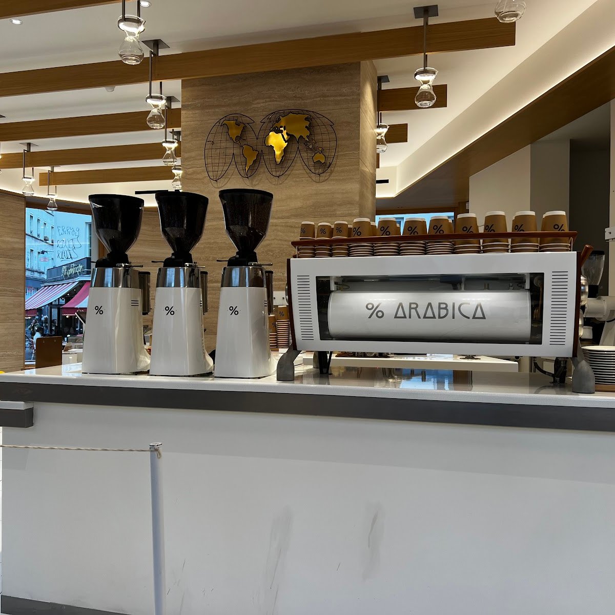 Interior of %ARABICA Paris Oberkampf, specialty coffee shop in Paris