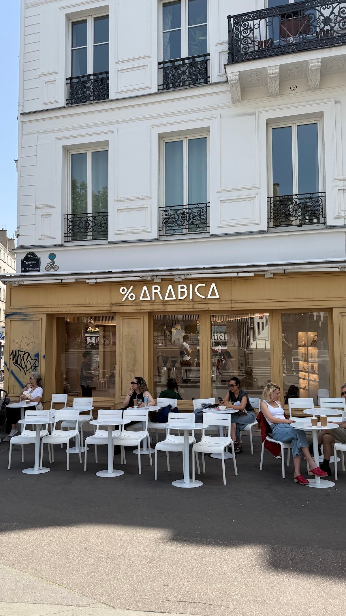 Storefront of %ARABICA Paris Oberkampf, specialty coffee shop in Paris