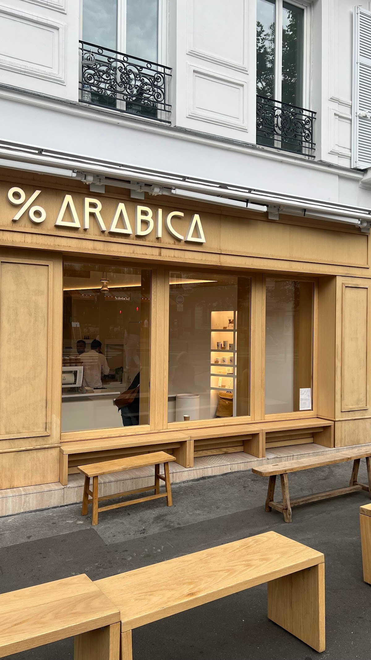 Storefront of %ARABICA Paris Oberkampf, specialty coffee shop in Paris