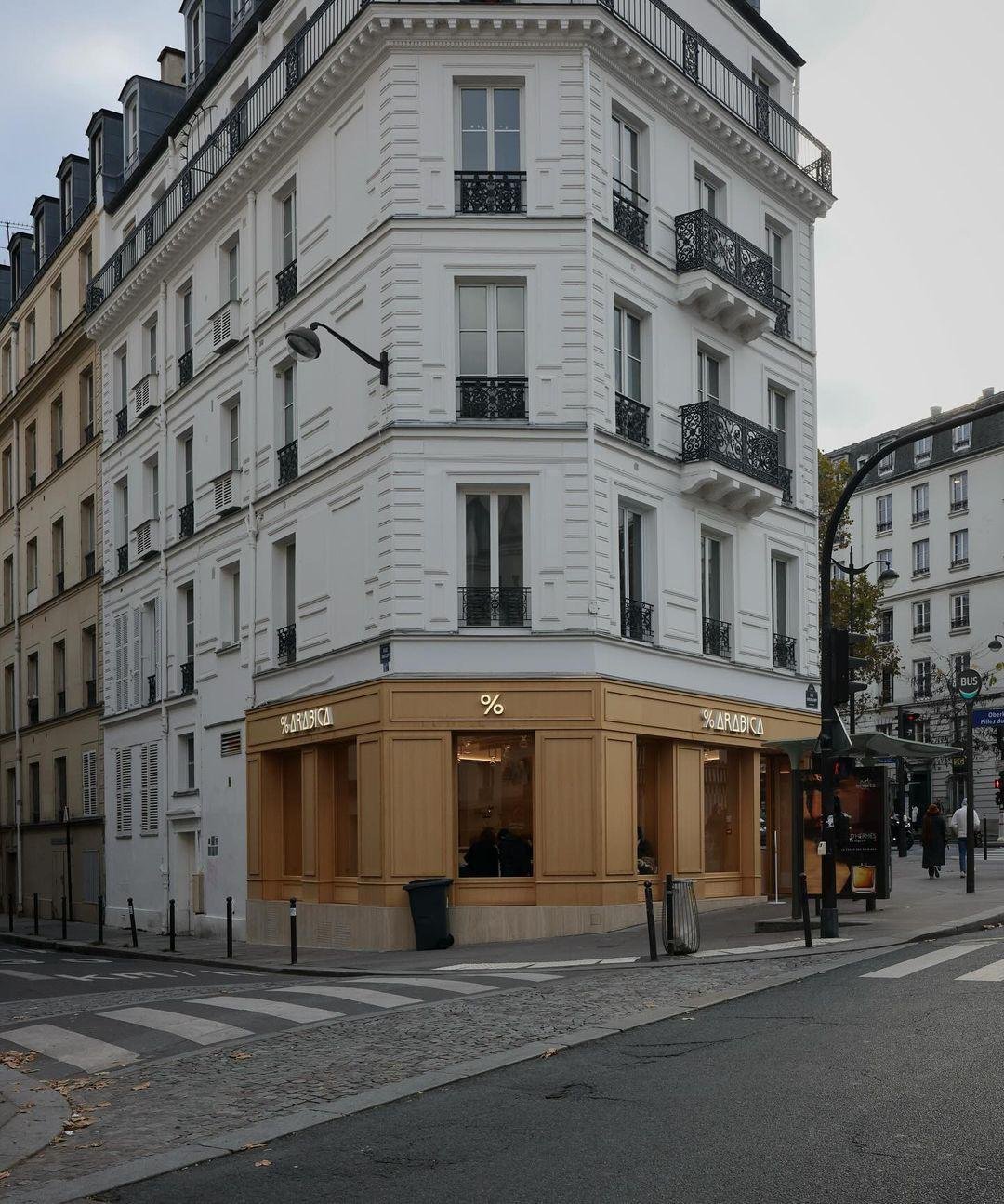 Storefront of %ARABICA Paris Oberkampf, specialty coffee shop in Paris
