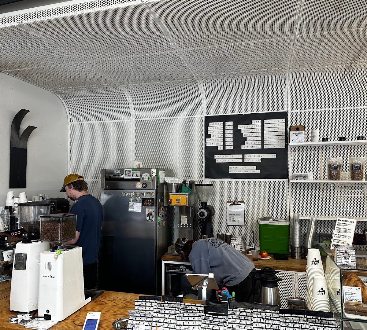 Interior of SAM JAMES COFFEE BAR - BROCK, specialty coffee shop in Toronto
