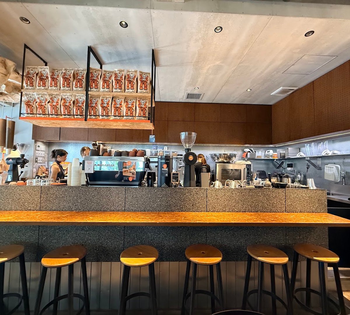 Interior of Single O Hamacho, specialty coffee shop in Tokyo