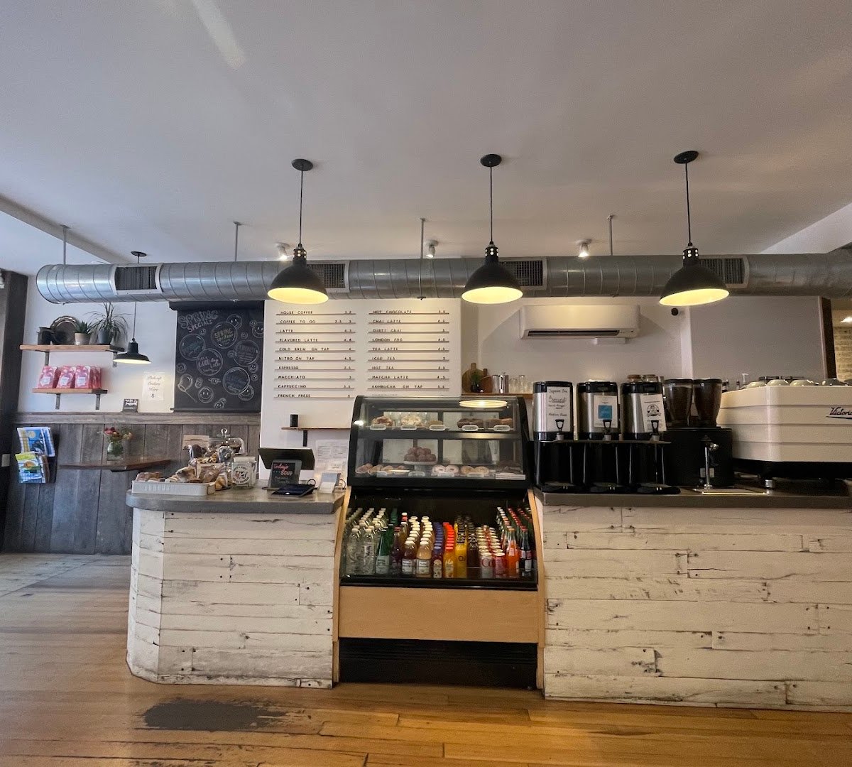 Interior of Cafe One Eight, specialty coffee shop in Lancaster