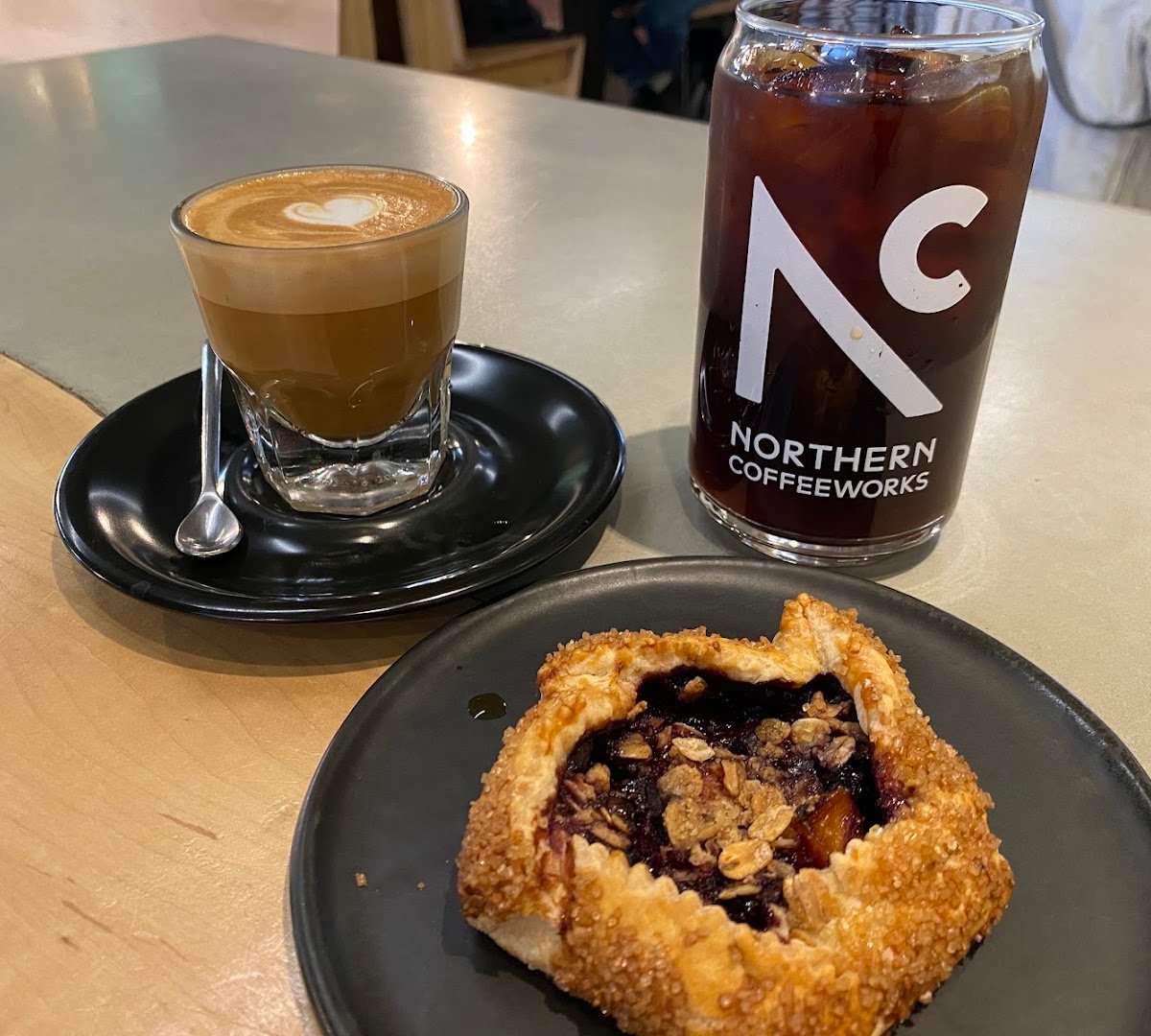 Coffee at Northern Coffeeworks, specialty coffee shop in Minneapolis